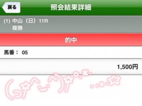 ▽しろ▽ 的中！！！